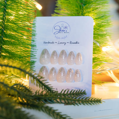 Frosted Glow – Pre-Designed Press-On Nail Set