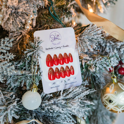 Golden Glitz – Pre-Designed Press-On Nail Set