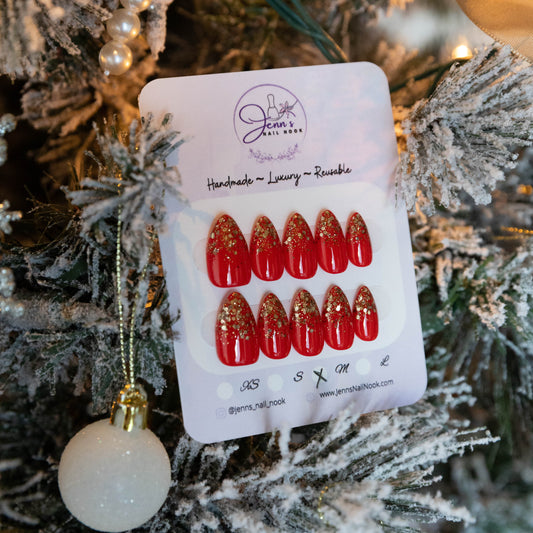 Golden Glitz – Pre-Designed Press-On Nail Set