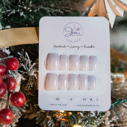 Snowfall Whisper – Pre-Designed Press-On Nail Set