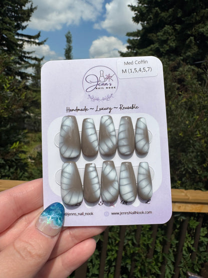 Mushroom Mist – Pre-Designed Press-On Nail Set