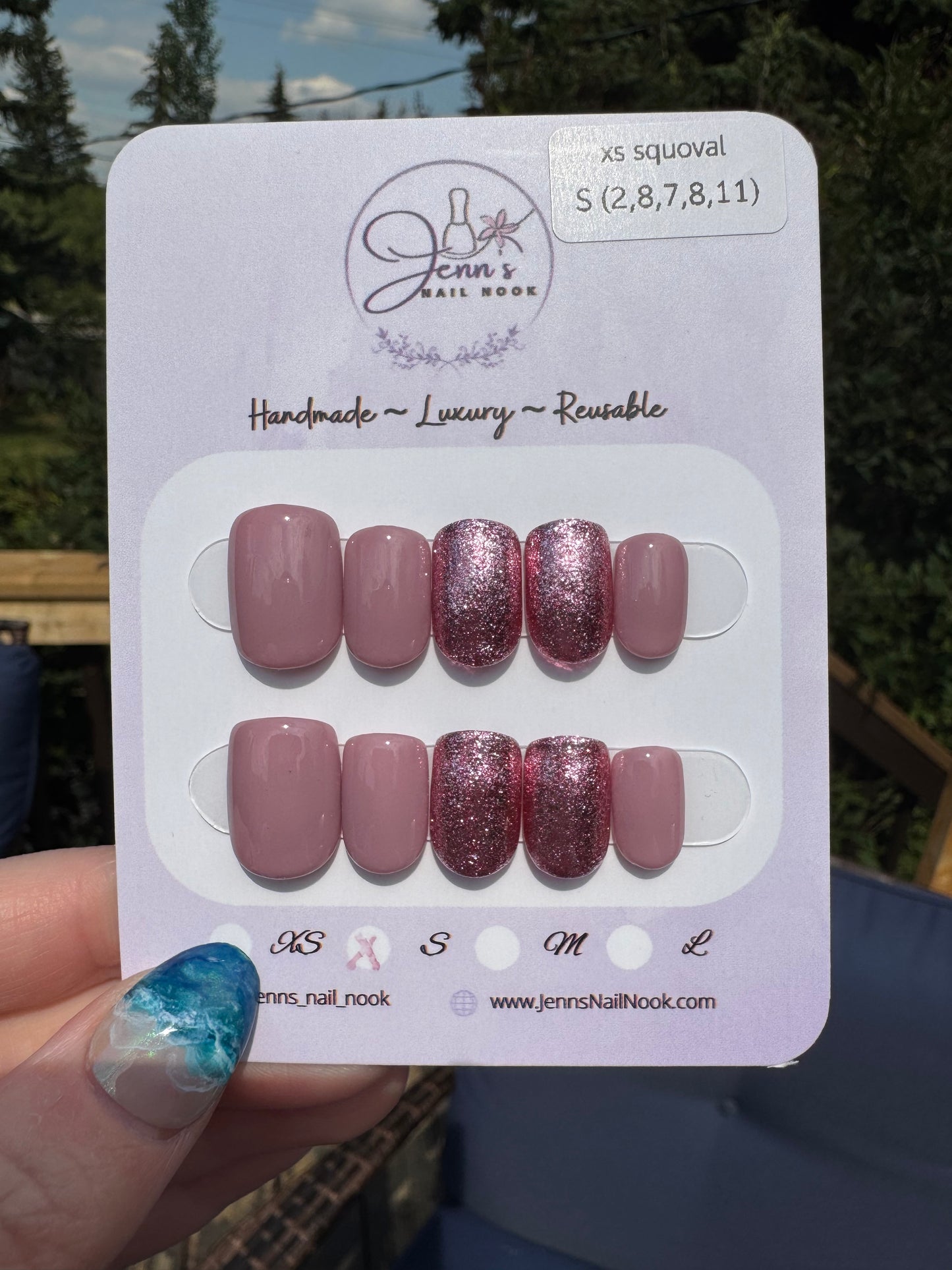 Rosé Sparkle – Pre-Designed Press-On Nail Set
